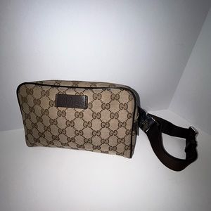 Gucci Original GG Guccissima Canvas Beige Fanny Pack Belt Bag